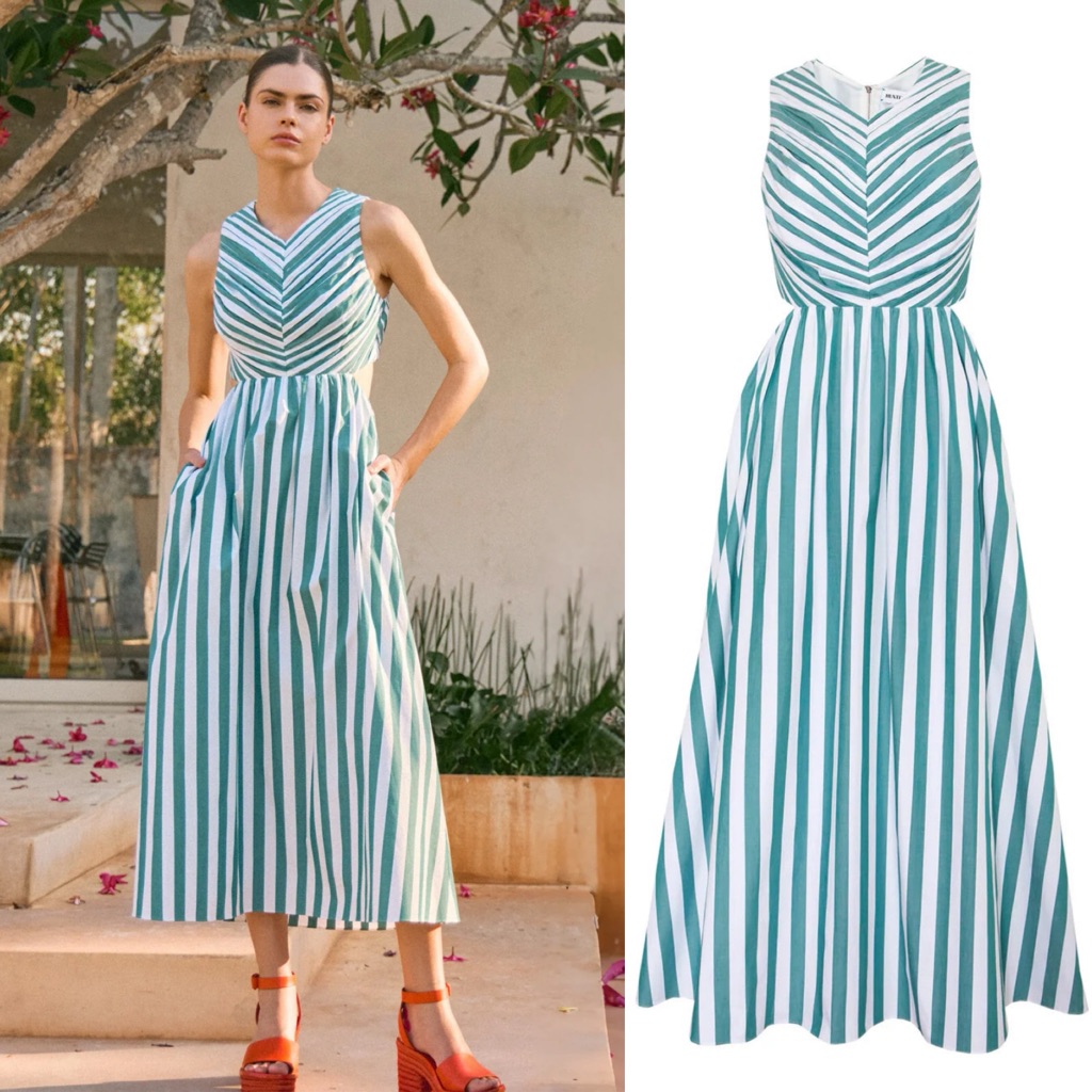 Nwt Hunter Bell Kathleen Dress Emerald Stripe